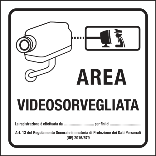 [FLH641518] FLH641518 - Cartello  AREA VIDEOSORVEGLIATA