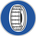 [FLR240087] FLR240087 - Cartello NF 87 CATENE per NEVE OBBLIGO