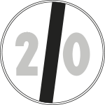 [FLR26007120] FLR26007120 - Cartello  NF 71 FINE LIMITE VELOCITA' KM 20