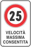 [FLR5601/25Y] FLR5601/25Y - Cartello VELOCITA' MASSIMA  25 KM/H