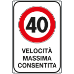 [FLR5601/40Z] FLR5601/40Z - Cartello VELOCITA' MASSIMA  40 KM/H
