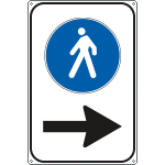 [FLR5646Y] FLR5646Y - Cartello PEDONI A DESTRA