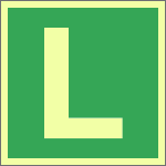 [L15190XP] L15190XP - Cartello fotoluminescente lettera L