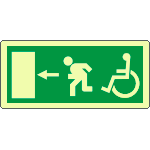 [L16035WS] L16035WS - Etichetta fotoluminescente uscita disabili sinistra.