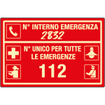 [L3568P] L3568P - Cartello fotoluminescente N.telefoni emergenza