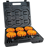 [LAS43040] LAS43040 - kit 6 luci led di emergenza per segnalare ostacoli improvv. in valiget