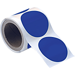 [NBC100B] NBC100B - rotolo da 300 cerchi adesivi colore BLU diametro mm 100 spess.mm 0,20