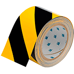 [NBN75YN] NBN75YN - nastro adesivo GIALLO/NERO in poliestere H mm 75x30 mt spessor mm 0,20
