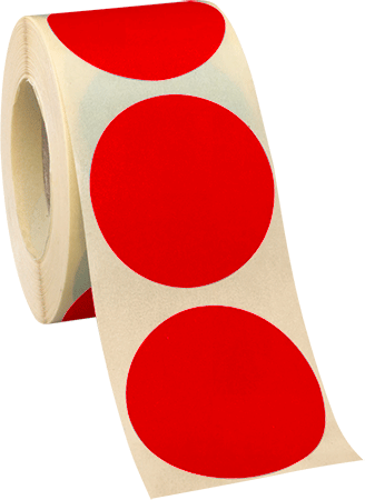 [NEB20R] NEB20R - rotolo da 500 bollini adesivi diametro mm 20 colore ROSSO