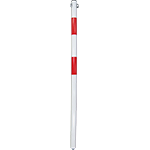[PAS30] PAS30 - Solo paletto parapedonale bianco/rosso diametro 30mm