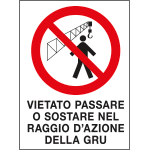 [PO5017] PO5017 - cartello in Polionda Vietato passare o sostare nel raggio di azione...