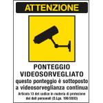 [PO5025] PO5025 - cartello in Polionda Ponteggio videosorvegliato