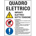[PO5028] PO5028 - cartello in Polionda Quadro elettrico multisimbolo