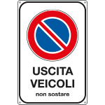 [R5633Y] R5633Y - Cartello Uscita veicoli non sostare