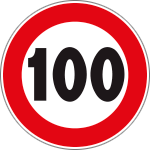 [R80100] R80100 - Disco alluminio rifrangente H.I.limite velocità 100Km