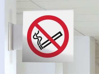 [SECET16BA] SECET16BA - segnale vetro CRYSTAL bifacciale Viatato fumare EN ISO 7010