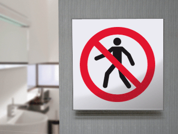 [SECET19B] SECET19B - segnale vetro CRYSTAL monofacciale vietato pedoni EN ISO 7010