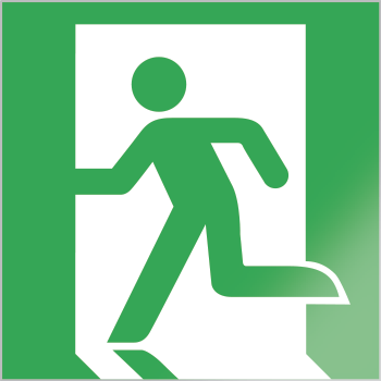 [SECET32A] SECET32A - segnale vetro CRYSTAL monofacciale uscita emergenza EN ISO 7010