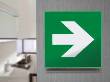 [SECET5B] SECET5B - segnale vetro CRYSTAL monofacciale  freccia destra