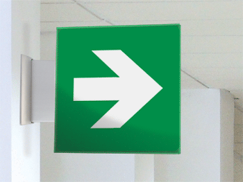 [SECET5BA] SECET5BA - segnale vetro CRYSTAL bandiera freccia destra