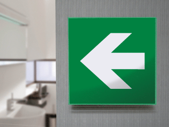 [SECET6A] SECET6A - segnale vetro CRYSTAL monofacciale  freccia sinistra