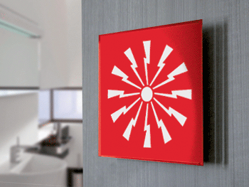 [SECT12A] SECT12A - segnale  in vetro CRYSTAL monofacciale 150x150 piu'simbolo