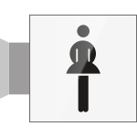 [SECT22BA] SECT22BA - segnale in vetro CRYSTAL a bandiera bifacciale 150x150 piu'simbolo