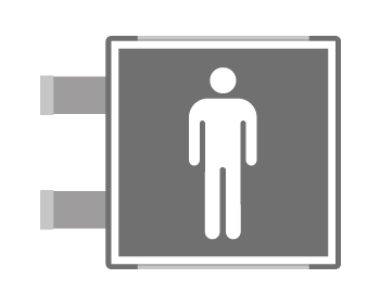 [SEM15642BAC] SEM15642BAC - segnaletica all.Metal profilo GRIGIO bifacciale TOILET UOMO EN ISO7010