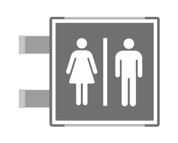 [SEM15644BGC] SEM15644BGC - segnale all. METALE profilo GRIGIO bifacciale Toilette Uomo/Donna