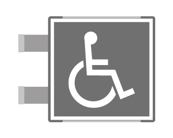 [SEM15653BAC] SEM15653BAC - segnaletica all.Metal prof.GRIGIO bifacciale TOILET DISABILI ENISO7010