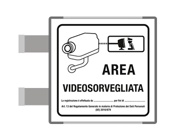 [SEM5008BAC] SEM5008BAC - Segnale all.METAL profilo GRIGIO Area Videosorvegliata