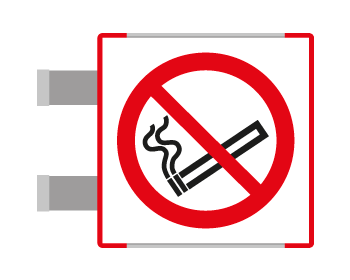 [SEME1301BAC] SEME1301BAC - segnaletica all.Metal prof.ROSSO bifacciale Vietato Fumare EN ISO 7010