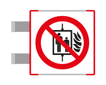 [SEME1347BAC] SEME1347BAC - segnal. all.Metal prof.ROSSO bifacciale Vietato Uso Ascensore ISO 7010