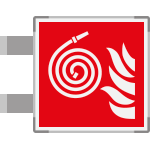 [SEME15106BA] SEME15106BA - segnale alluminio METAL a bandiera bifacciale piu'simbolo 150x150