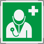 [SEME15118A] SEME15118A - segnaletica all.Metal mono Personale Medico EN ISO 7010 E009