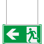 [SEME715101SMC] SEME715101SMC - Segnale all. Metal VERDE sospesa Uscita emergenza sx EN ISO 7010
