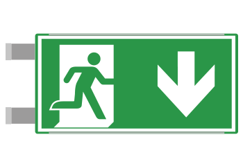 [SEME715104BNC] SEME715104BNC - segnaletica all.Metal VERDE bifacciale uscita sud EN ISO 7010