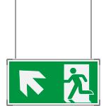 [SEME715105SNC] SEME715105SNC - segnaletica all.Metal VERDE sospesa Uscita Emergenza N.O. EN ISO 7010