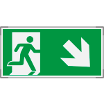 [SEME715108N] SEME715108N - Segnale all. Metal monofacciale Uscita emergenza dx basso EN ISO 7010