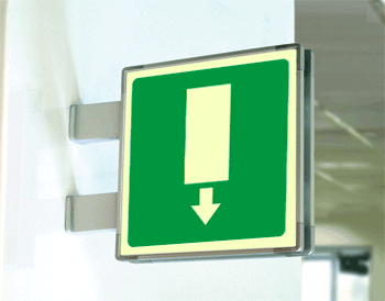 [SEML15152BA] SEML15152BA - segnale fotoluminescente in alluminio METAL bifacciale 150x150