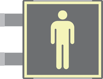 [SEML15642BAC] SEML15642BAC - targa all.Metal profilo GRIGIO bifacciale luminescente TOILETTE UOMO