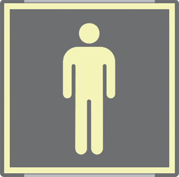 [SEML15642GC] SEML15642GC - targa monofacciale fotoluminescente METAL Toilette uomo