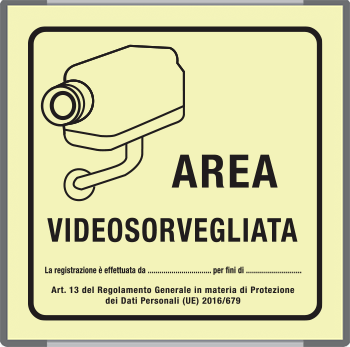 [SEML5008AC] SEML5008AC - targa monofacciale fotoluminescente METAL Area videosorvegliata