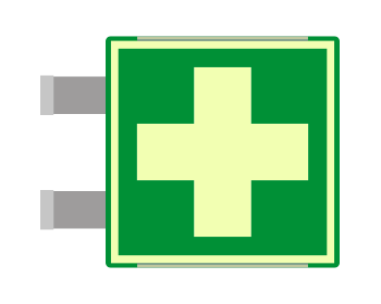 [SEMLE15101BGC] SEMLE15101BGC - segnale luminescente allum.METAL VERDE bifacciale Pronto Soccorso