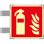 [SEMLE15107BA] SEMLE15107BA - segnaletica all.Metal bifacciale lum DIN Estintore EN ISO 7010 F001