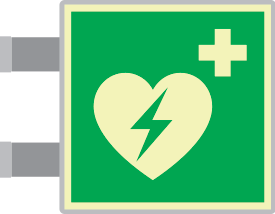 [SEMLE15156BA] SEMLE15156BA - targa bifacciale fotoluminescente METAL Defibrillatore EN ISO 7010