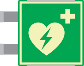 [SEMLE15156BAC] SEMLE15156BAC - targa bifacciale fotoluminescente METAL Defibrillatore EN ISO 7010