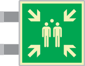 [SEMLE15180BG] SEMLE15180BG - targa bifacciale fotoluminescente METAL Punto d'incontro EN ISO 7010