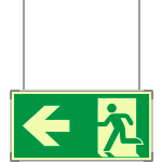 [SEMLE715101SM] SEMLE715101SM - segnaletica all.Metal bifacciale Luminescente DIN uscita sn EN ISO7010