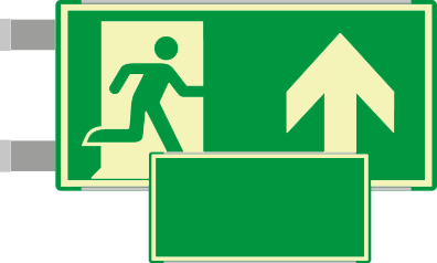 [SEMLE715103BNC] SEMLE715103BNC - segnaletica all.Metal VERDE bifacciale luminescente EN ISO 7010